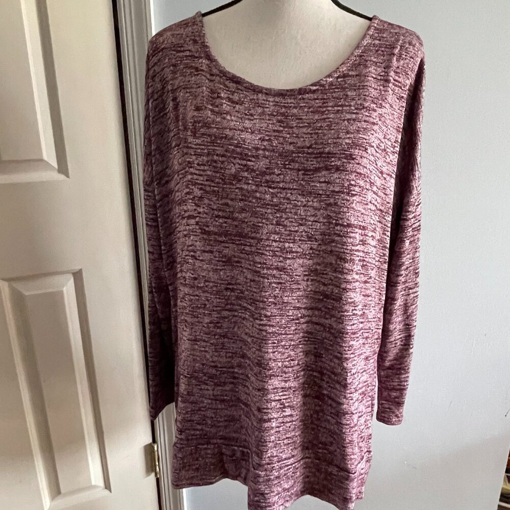 ATHLETA short tee dress with sexy open back 3/4 sleeve - purple - knit - Large - Picture 1 of 4
